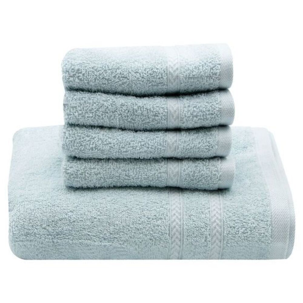 Gold Coast Ringspun 100% Cotton Bath Sheet with 4 Washcloths in Blue